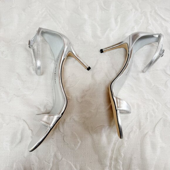 Stuart Weitzman Nudist II Metallic Ankle-Strap Sandals Size 9 New - Picture 6 of 11